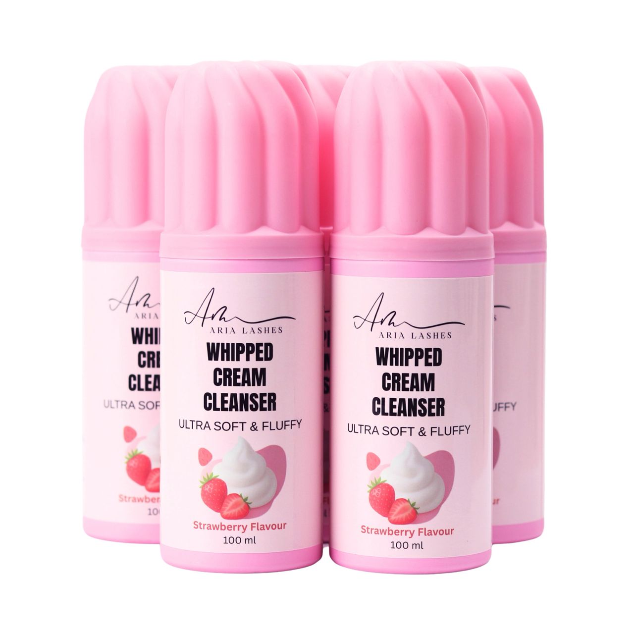 Spuma de gene frisca cu aroma de capsuni Aria pentru curatarea genelor - 100ml