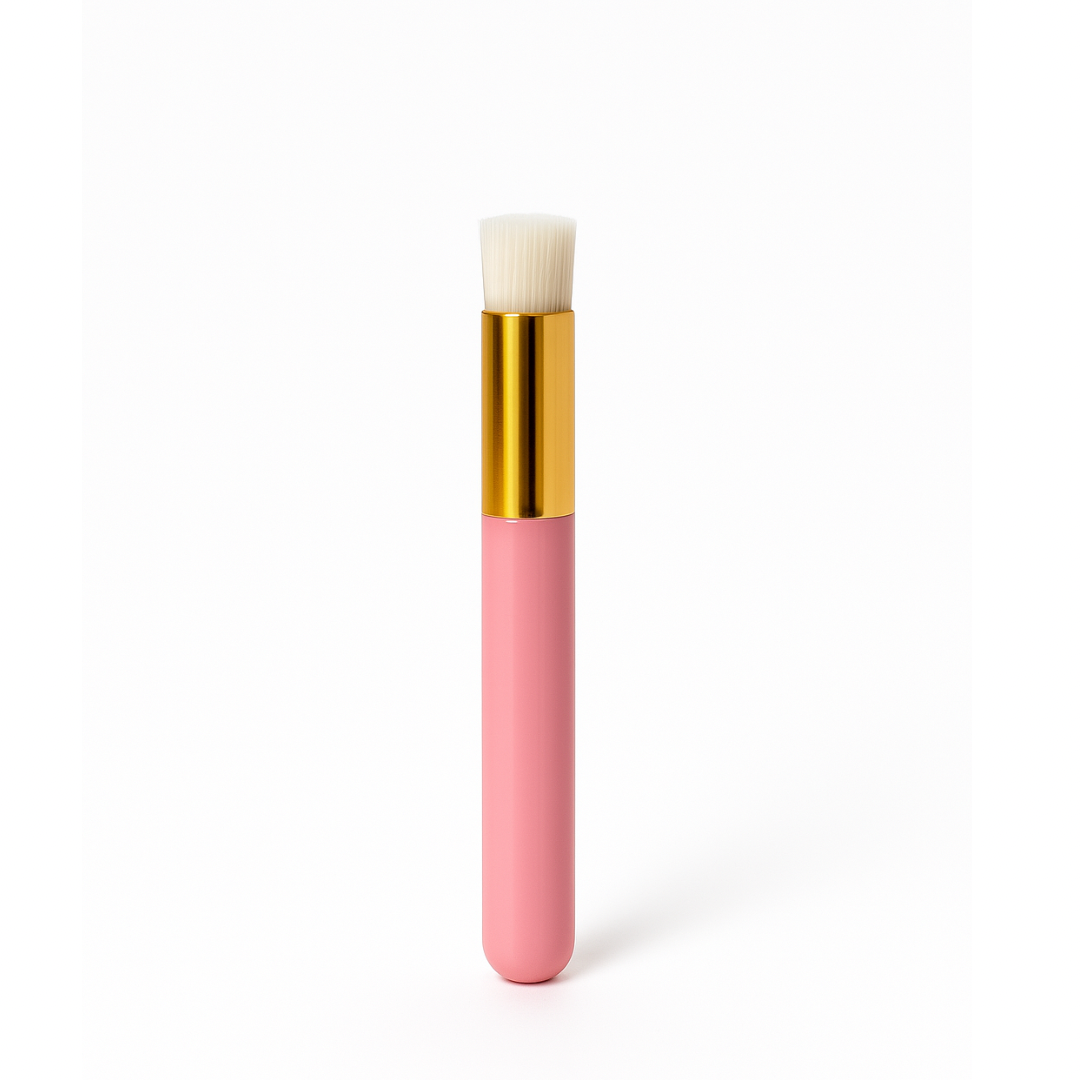 Kit mini troler roz cu spuma de gene Aria, perie de curatare si periuta mascara