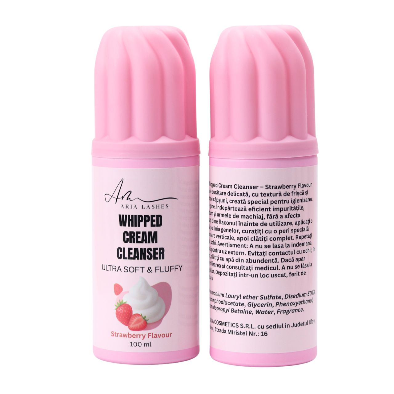 Spuma de gene frisca cu aroma de capsuni Aria pentru curatarea genelor - 100ml