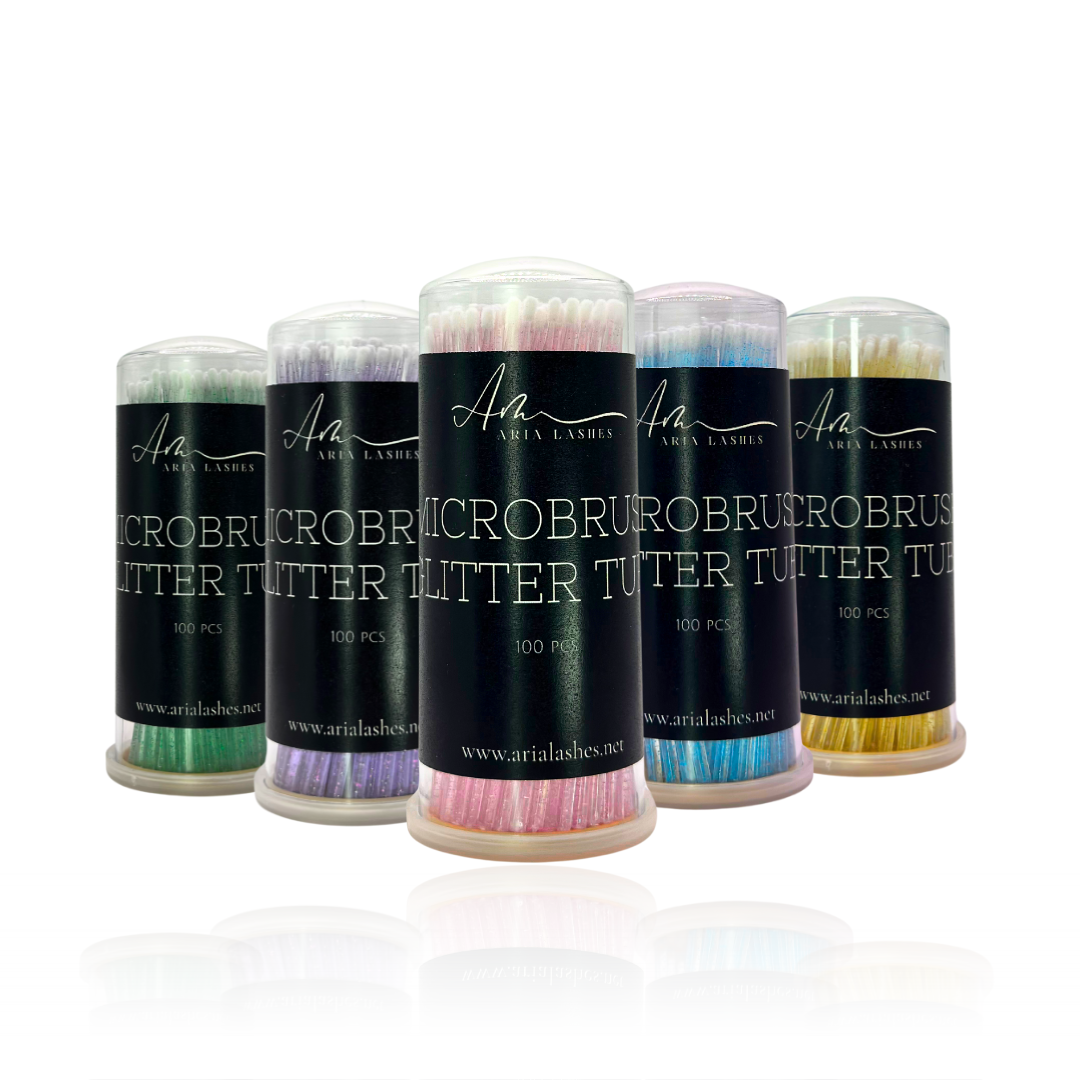 Set 100 microbrush cu sclipici tub Aria