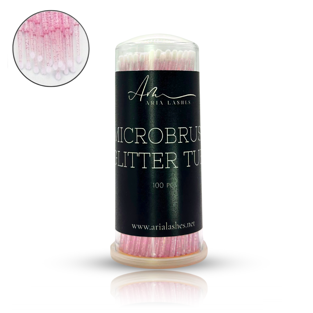 Set 100 microbrush cu sclipici tub Aria