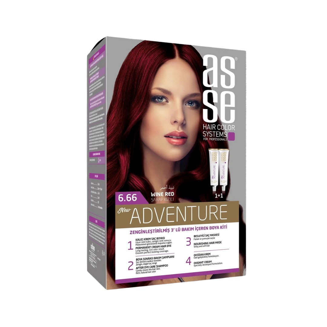 Vopsea de par permanenta 6.6 Wine Red (Rosu Vin) 50+50ml Asse