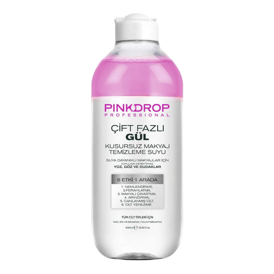 Apa Micelara Bifazica Pinkdrop 3-in-1 cu Ulei de Trandafir – Demachiant Hidratant și Calmant - 400ml