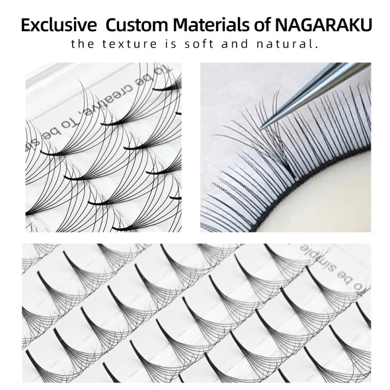 Extensii gene Nagaraku Pointy Base Premade Fans 3D/4D
