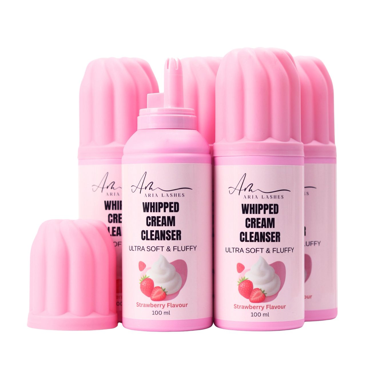 Spuma de gene frisca cu aroma de capsuni Aria pentru curatarea genelor - 100ml