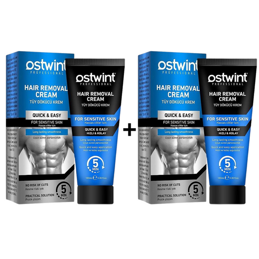 Set 2 Creme depilatoare pentru piele sensibila Ostwint - 100ml (barbati)