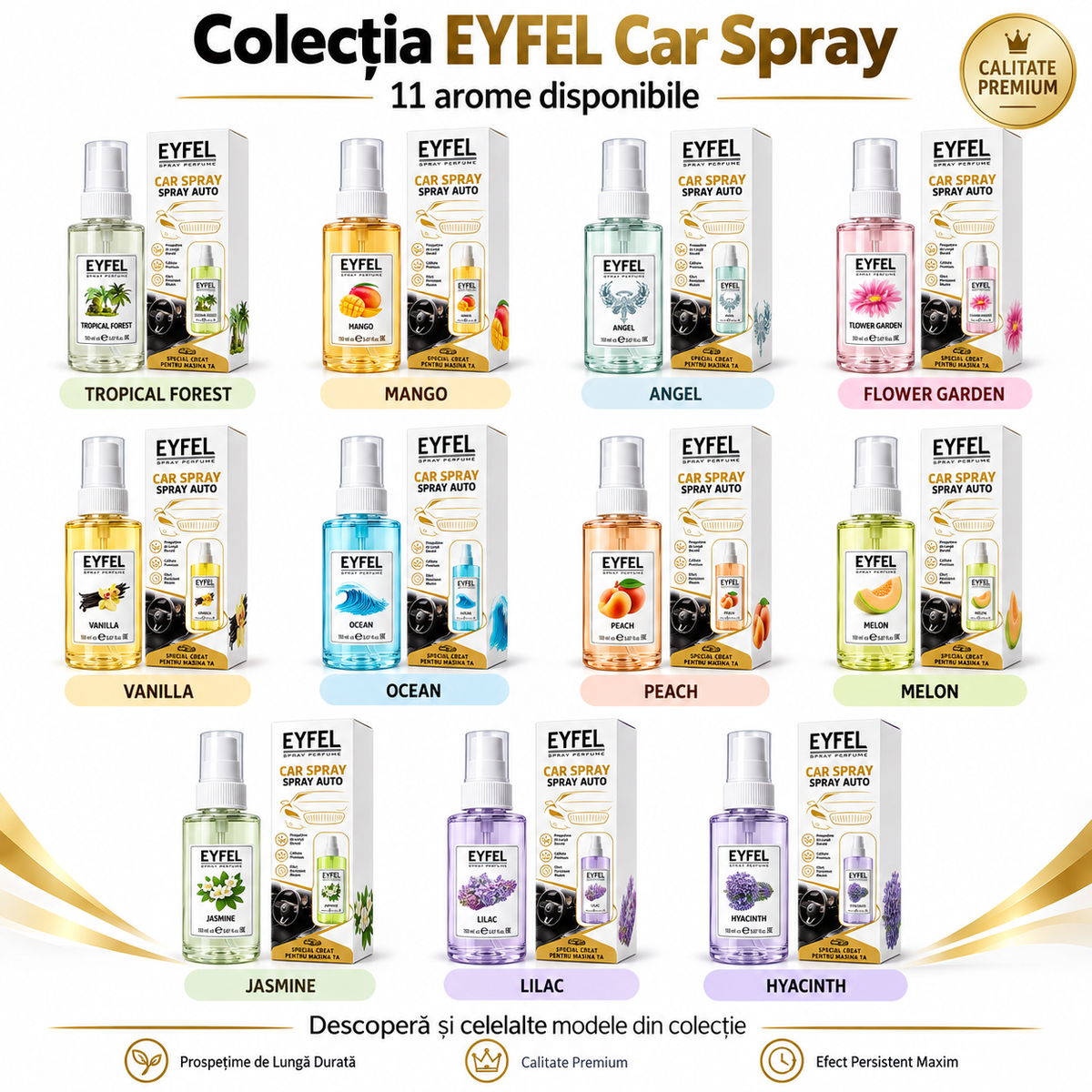 Odorizant Camera/Auto Eyfel, parfum spray, Liliac, 150 ml