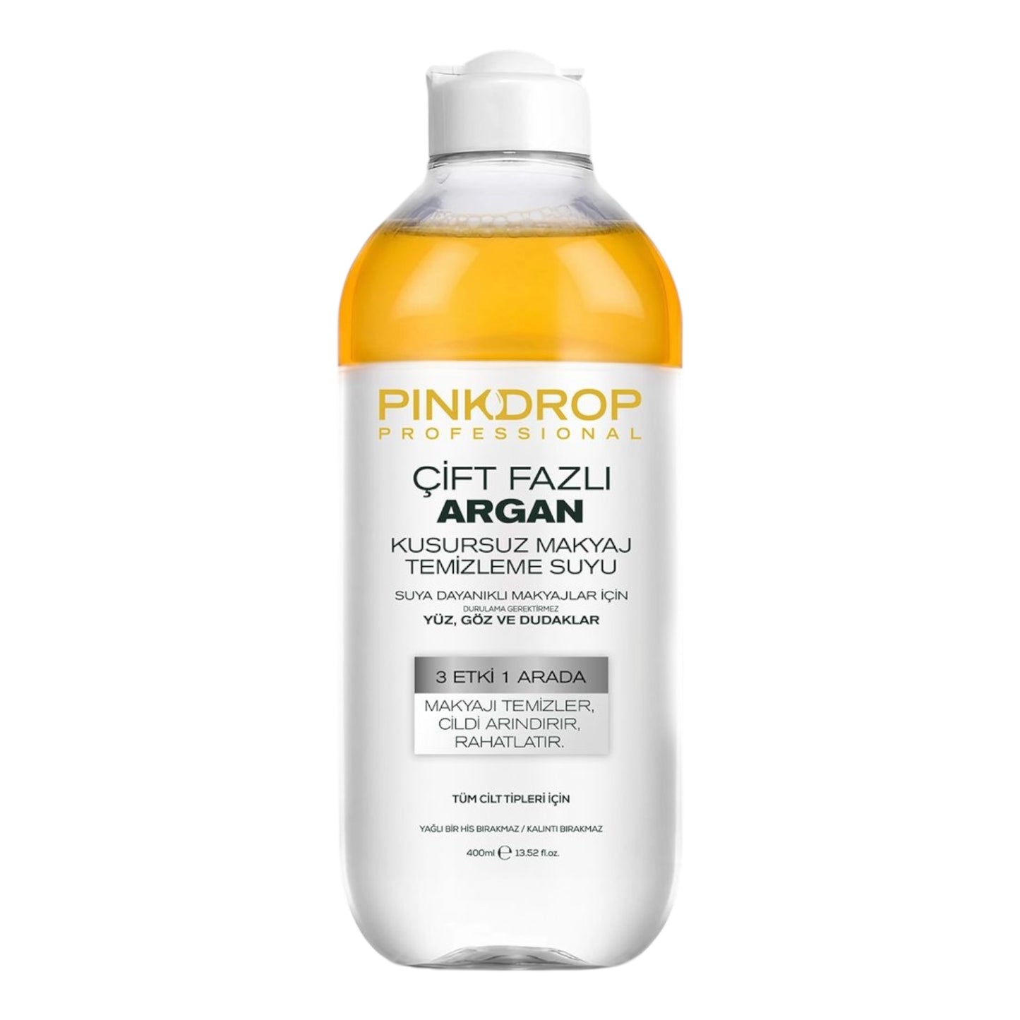 Apa Micelara Bifazica Pink drop 3-in-1 cu Ulei de Argan & Vitamina C – Demachiant Nutritiv Rezistent la Apa - 400ml