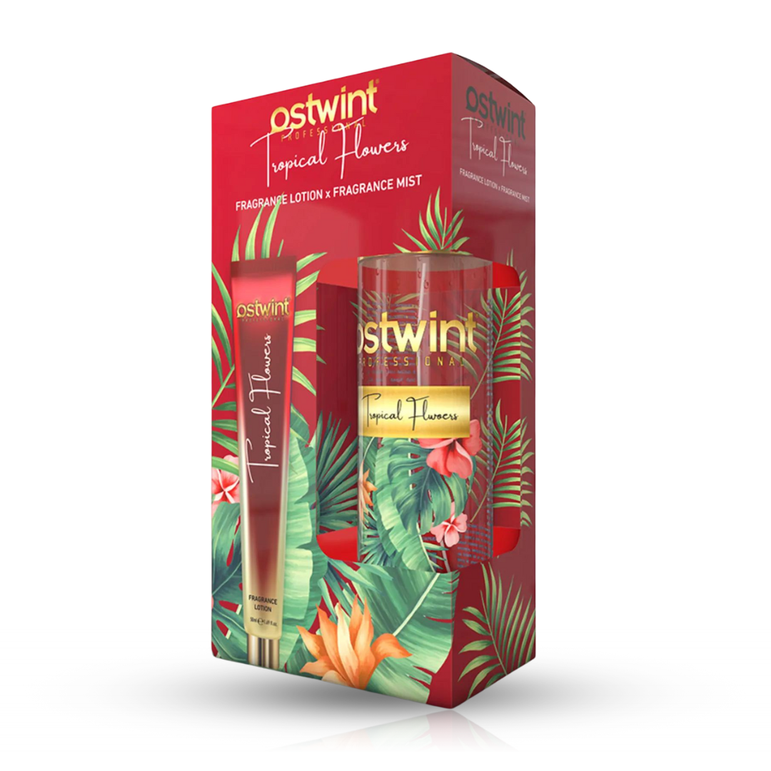 Set Spray de Corp Ostwint Fragrance Tropical Flowers + Lotiune de Corp 50ml