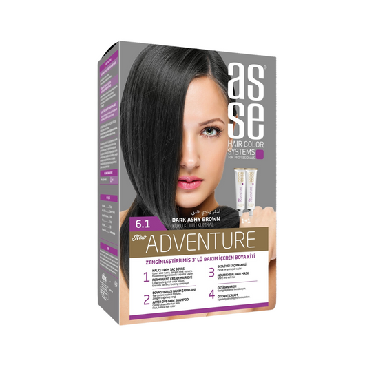 Vopsea de par permanenta 6.1 Dark Ashy Auburn 50+50ml Asse