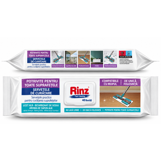 Rinz Mop Havlusu – Servetele Mop Practic pentru Toate Suprafetele (40 bucati)