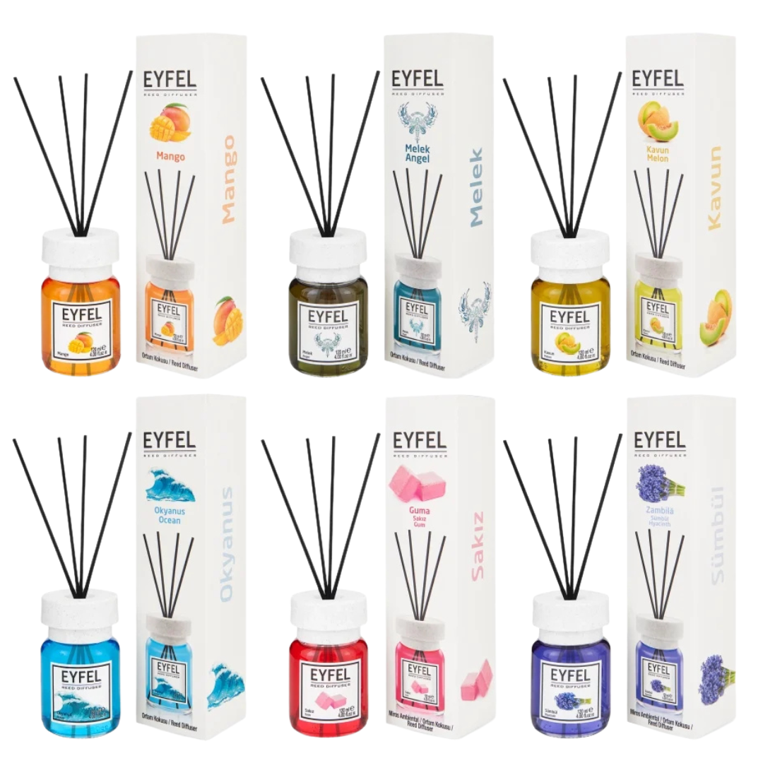 Set 6x bucati Odorizant de camera Eyfel, Mango, Angel, Melon, Ocean, Gum, Hyacinth