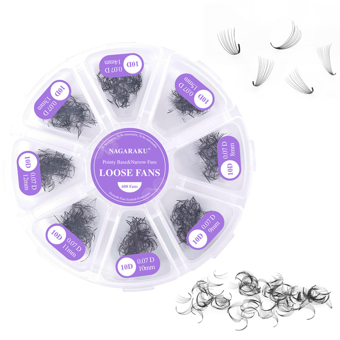 Extensii Gene Nagaraku Premade 600 Evantaie Curbura (Mix)